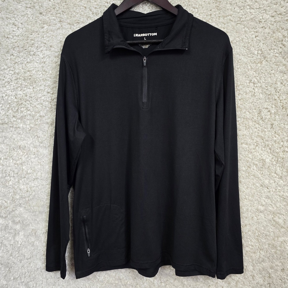Bearbottom Quarter Zip Pullover Mens L Black Performance Tech Stretch Activewear